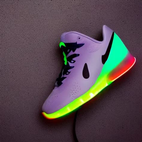 Futuristic Nike Shoe With Neon Lights On It Product Stable Diffusion