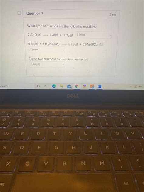 Solved Question Pts What Type Of Reaction Are The Chegg