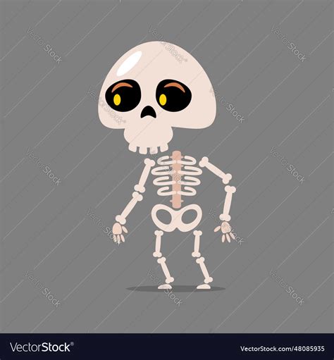 Skeleton Ghost Cute Halloween Cartoon Characters Vector Image