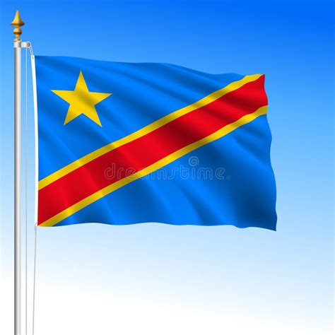 Congo Democratic Republic Official National Flag And Coat Of Arms Stock