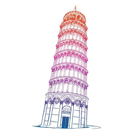 Premium Vector The Leaning Tower Of Pisa Italian Torre Pendente Di Pisa