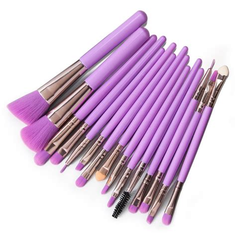 Ensemble De Pinceaux Maquillage Brosse Fluorescente Violette Pour Blush