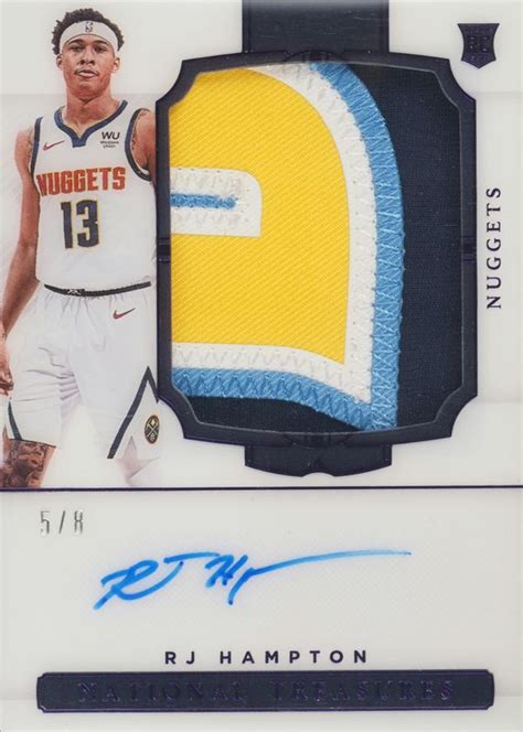 Rj Hampton National Treasures Rookie Patch Auto Purple Fotl