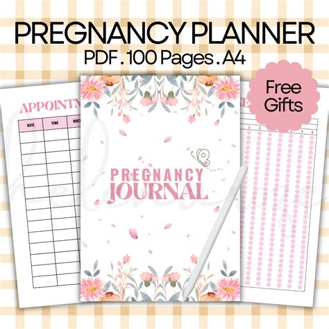 Pregnancy Planner Printable Pdf Digital Planner Mom Planner Daily