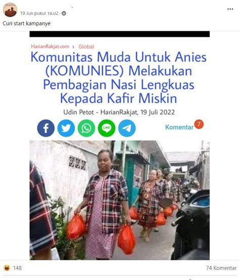 CEK FAKTA Hoaks Anies Baswedan Curi Start Kampanye Bagikan Nasi