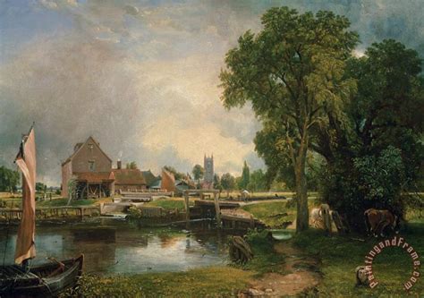 John Constable Dedham Lock and Mill painting - Dedham Lock and Mill ...