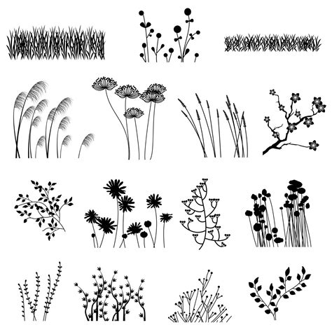 Plant Silhouettes Photoshop Brushes