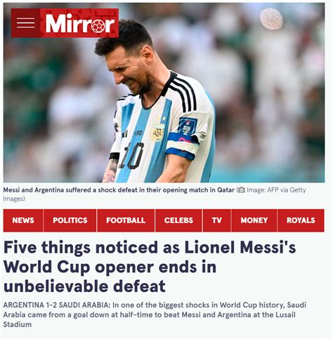 “desastre Mundial” Y “arabia Hace Llorar A Messi” La Prensa Internacional Se Hizo Eco De La