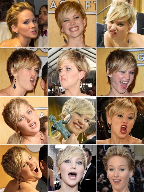 Jennifer Lawrences Craziest Faces During Award Season 2014 Popsugar