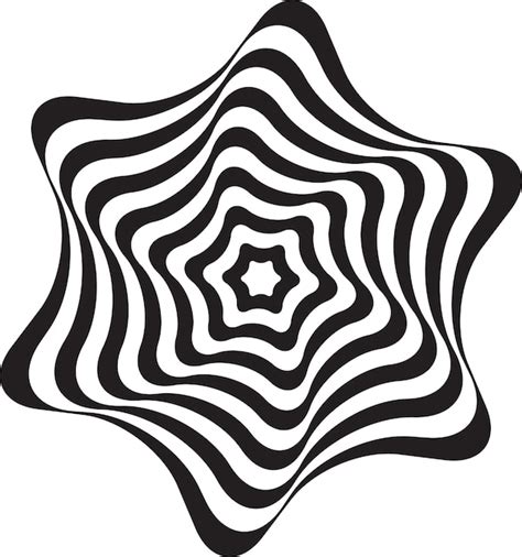 Black Op Art Pop Art Icono L Nea Luna Meditaci N Vector Premium