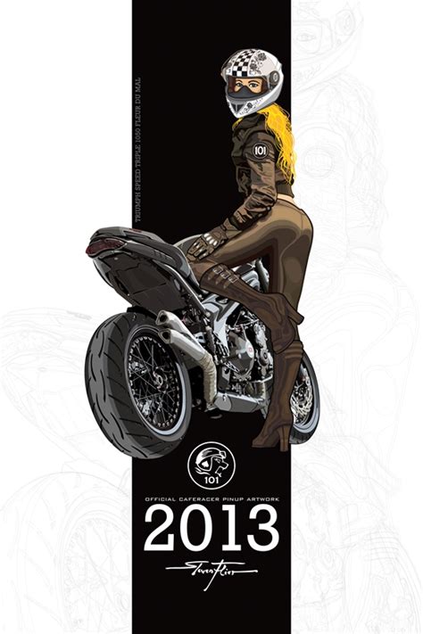 101 Cafe Racer Pinup 2013 Posters And Prints By Steven Flier Printler