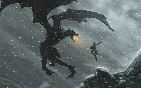 The Elder Scrolls V Skyrim Video Games Alduin Dragon Dovahkiin