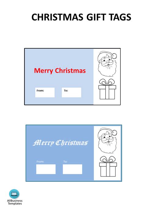 Mga Tag Ng Regalo Ng Pasko Templates At