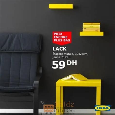 Promo Ikea Maroc Étagère Murale Lack Jaune 59dhs Au Lieu De 75dhs