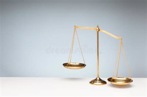 Brass Balance Scale Of Justice And Law Isolated Stock Image Image Of