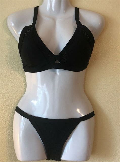 Hurley Women S Quick Dry Mesh Tri Surf Bikini Top Black XL 941338 EBay