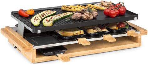 Klarstein W Raclette Grill Machine Wooden Base Indoor Grill Areas