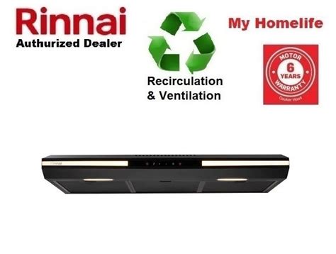 Rinnai Rh S Pbw Cm Kitchen Slim Cooker Hood Stylish Matt Black