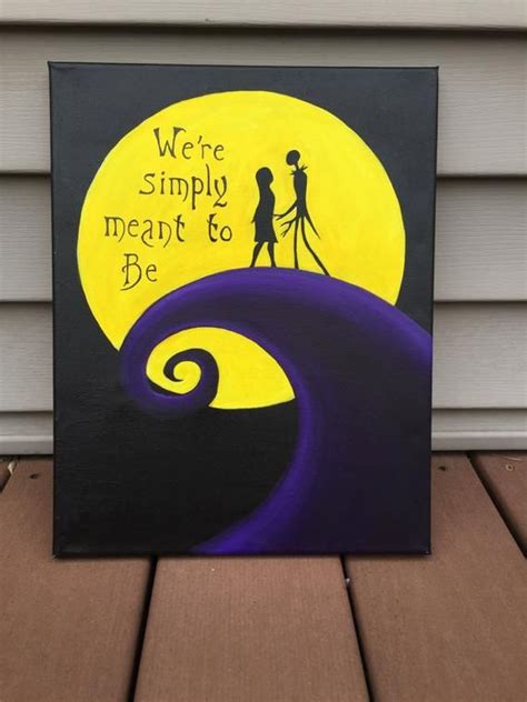 We Re Simply Meant To Be Jack And Sally Quote Painted On Canvas