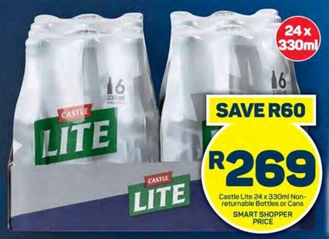 Castle Lite 24 X 330ml Non Returnable Bottles Or Cans Offer At Pick N