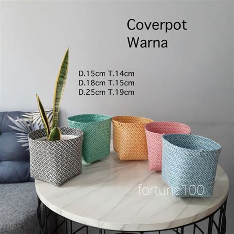 Jual Cover Pot Plastik Keranjang Anyaman Plastik Coverpot Anyam G