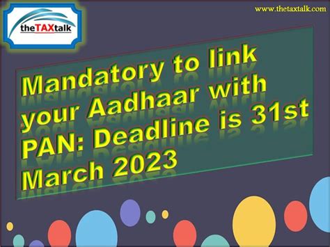 Mandatory To Link Your Aadhaar With Pan Deadline Is 31st March