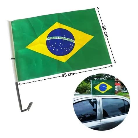 Bandeira Do Brasil Para Vidro Do Carro C Haste Em Poliéster Mercadolivre