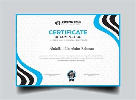 Premium Vector Vector Certificate Of Completion Design Template