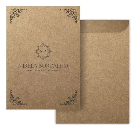 100 Envelopes Kraft Natural Personalizado Pardo A4 Logo