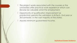 Polytechnic Education In India Courses After Th Ppt