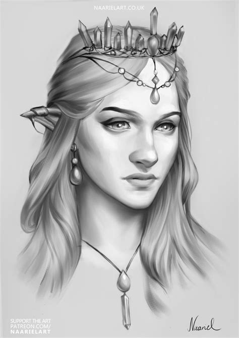 Elven Queen By Naariel Elven Queen Elf Drawings Queen Drawing