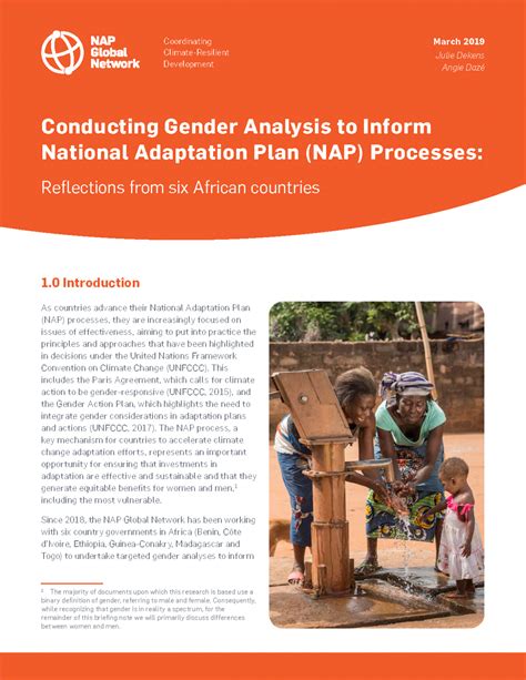 Conducting Gender Analysis To Inform National Adaptation Plan Nap Processes Reflections From