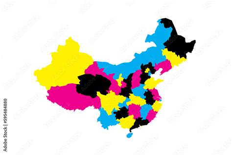 China political map of administrative divisions - provinces, autonomous ...