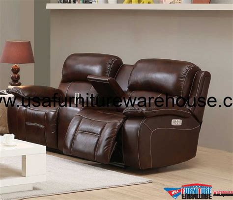 Westminster Genuine Leather Power Reclining Loveseat With Power ...