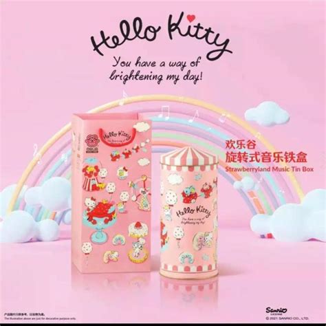 Ready Stock Hello Kitty Music Box Strawberryland Music Tin Box Hello Kitty Music Box (没有月饼 ...