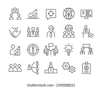 Business Consulting Icons Vector Line Editable Stock Vector Royalty