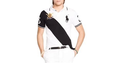 Ralph Lauren Polo Black Watch Custom Fit Banner Stripe Polo Shirt