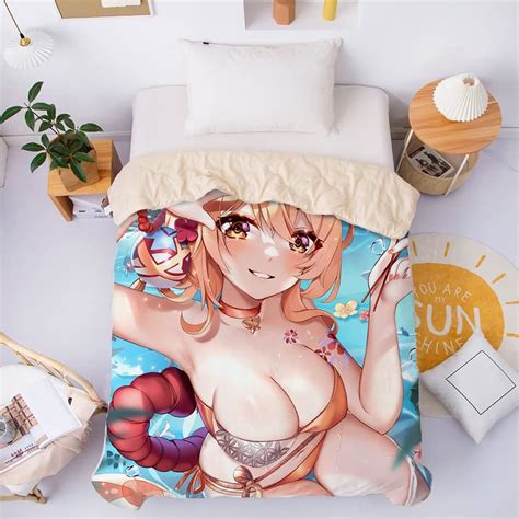 Tshigo Summer Quilt Genshin Impact Yoimiya Sexy Bikini Swimming Pool