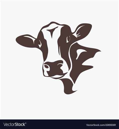 Holstein Cow Portrait Stylized Symbol Royalty Free Vector