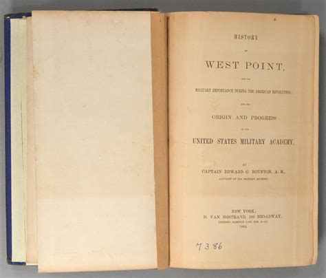 HISTORY OF WEST POINT, AND ITS MILITARY IMPORTANCE DURING THE AMERICAN by BOYNTON, Edward C ...