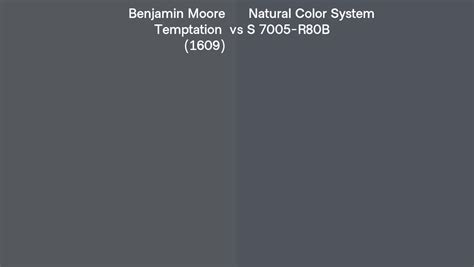 Benjamin Moore Temptation 1609 Vs Natural Color System S 7005 R80b Side By Side Comparison