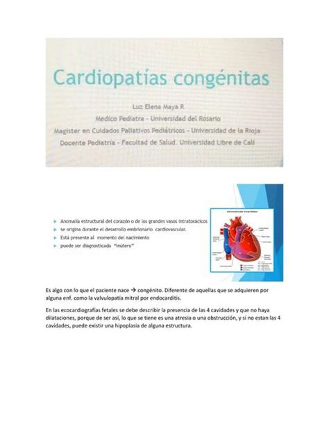 Cardiopatías Congénitas Enfermería Udocz