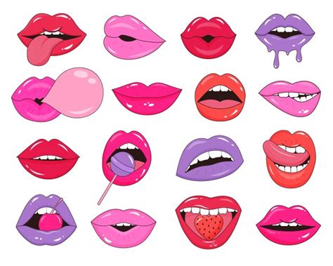 Sexy Lips With Teeth In Pop Art Style Royalty Free Vector