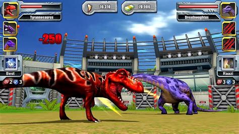 Tyrannosaurus Vs Dreadnoughtus Jurassic Park Builder Jurassic Tournament Android Gameplay