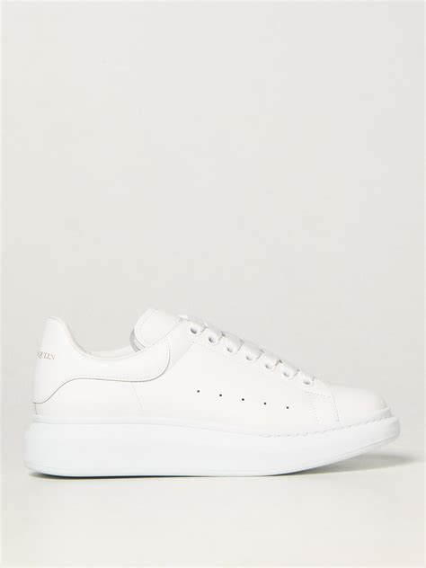 Alexander Mcqueen Sneakers Larry In Pelle Liscia Bianco Sneakers