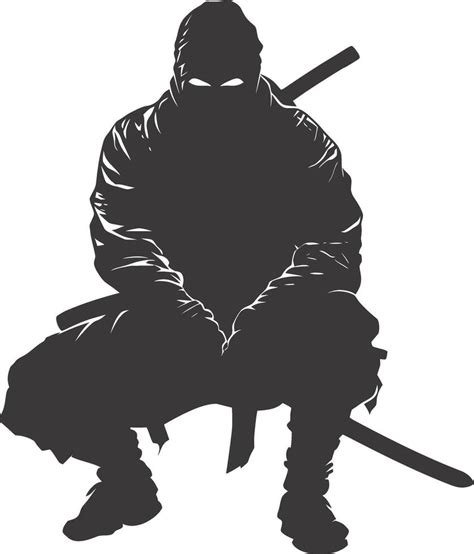 Ai Generated Silhouette Ninja Assassin Black Color Only Full Body 39603955 Vector Art At Vecteezy