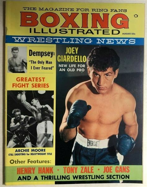 Boxing Illustrated Wrestling News Magazine August 1960 Joey Giardello