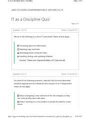 Module Quiz It As A Discipline Quiz Acrobatiq Page Of Back To