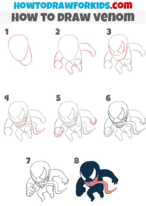 Venom Drawing Step By Step