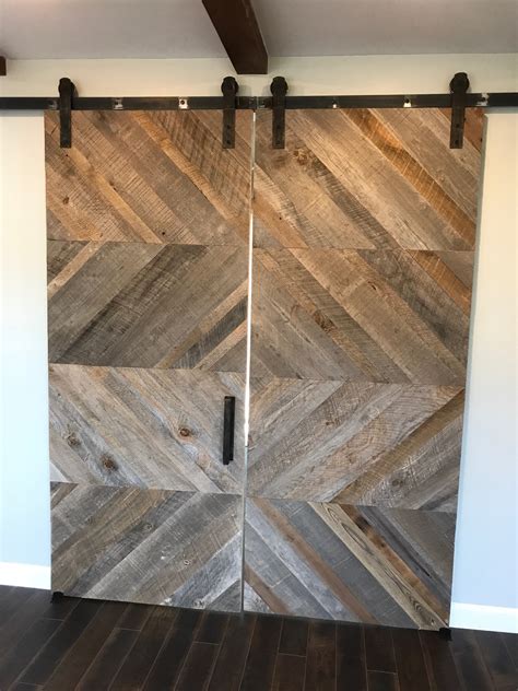 Driftwood Chevron Sideways Barn Door — Laelee Designs